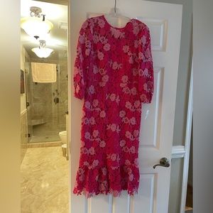NWT Shoshanna floral lace dress, jewel neckline, invisible zipper